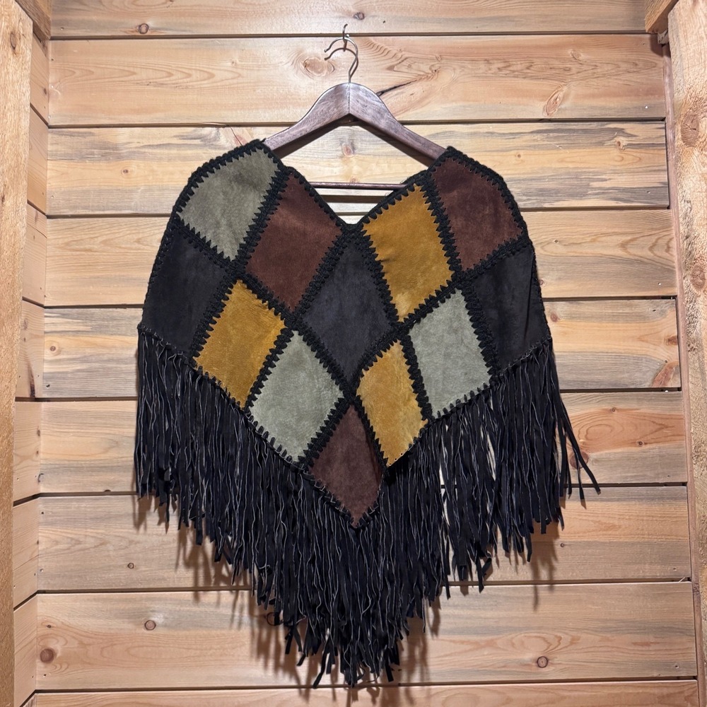 Wilsons Leather Maxima Crochet Patchwork Suede Po… - image 1